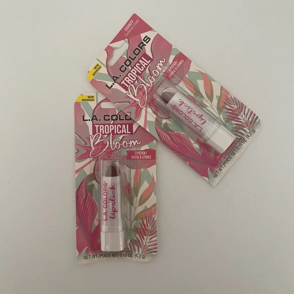 LA COLORS Tropical Bloom Lipstick Caribbean Crush C53577 Ltd. Edition 2 Sealed